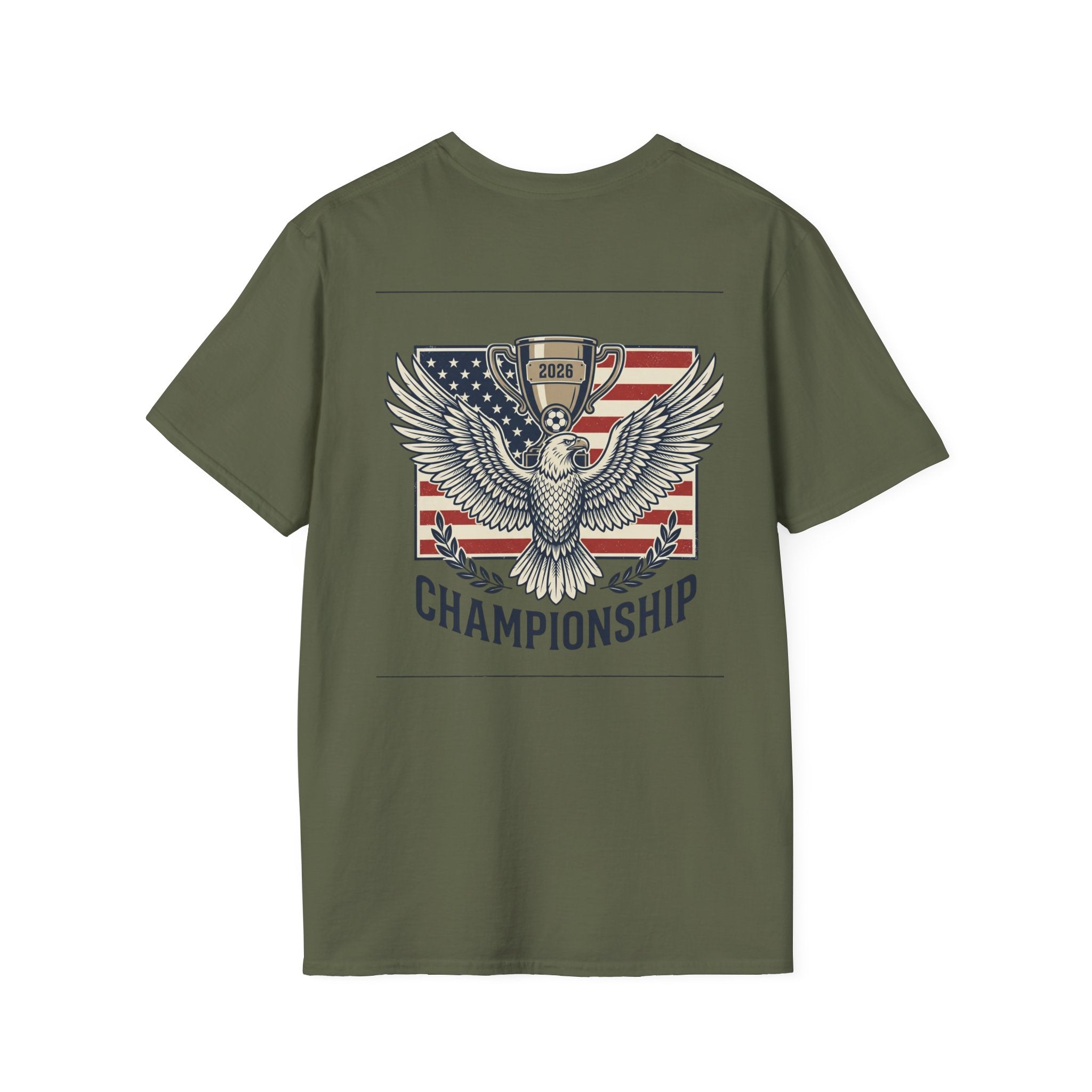 Eagle & American Flag Soccer T‑Shirt — Patriotic Soccer Fan Tee