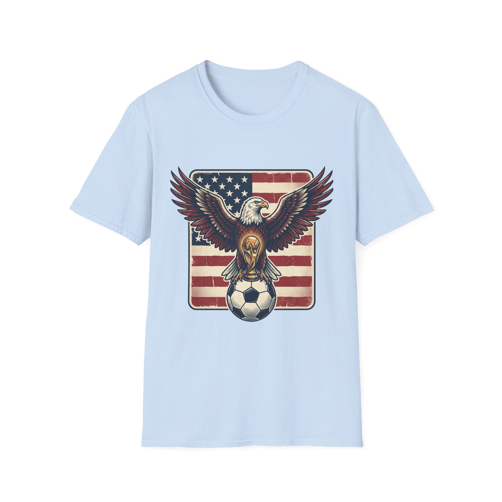 Eagle & American Flag Soccer T‑Shirt — Patriotic Soccer Fan Tee