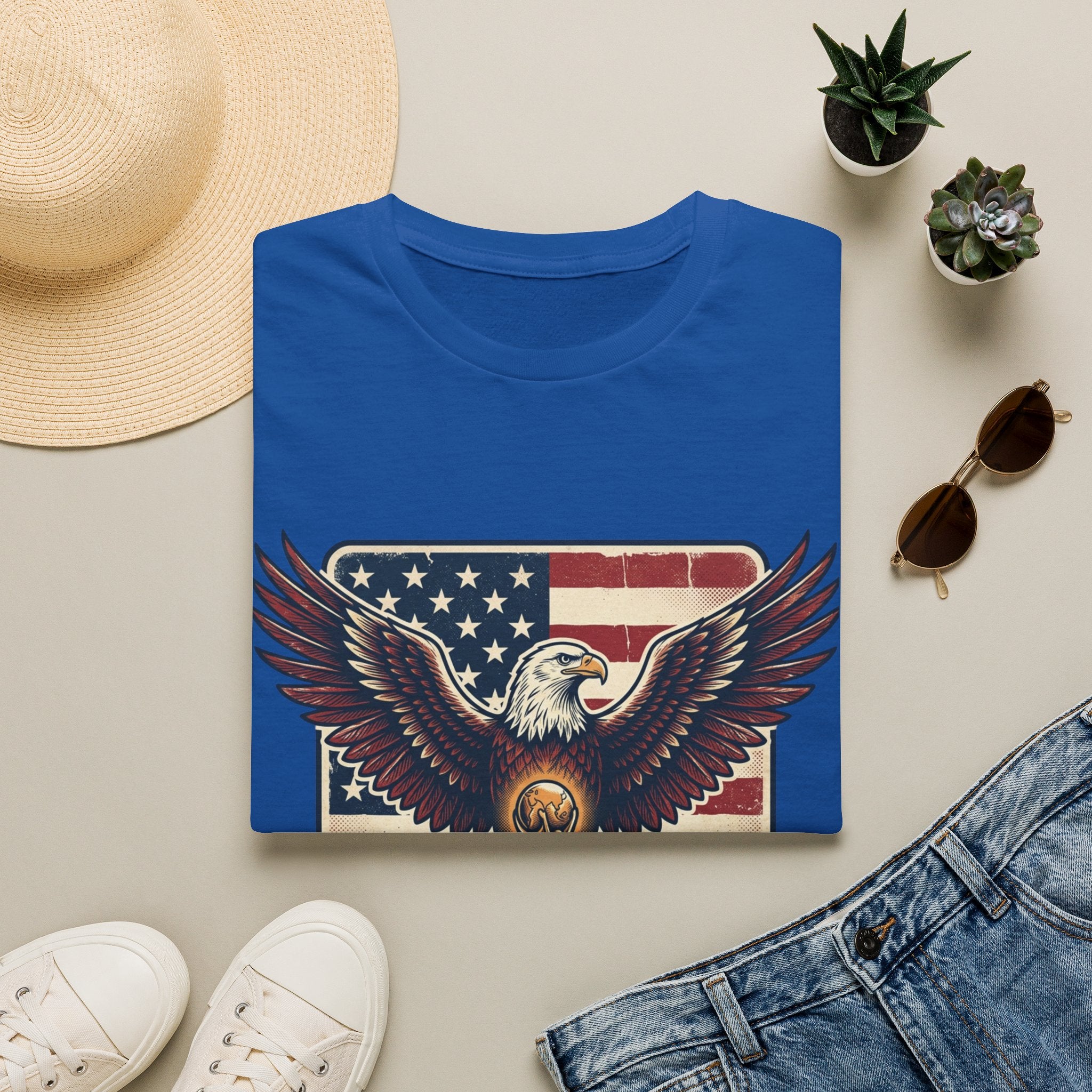 Eagle & American Flag Soccer T‑Shirt — Patriotic Soccer Fan Tee