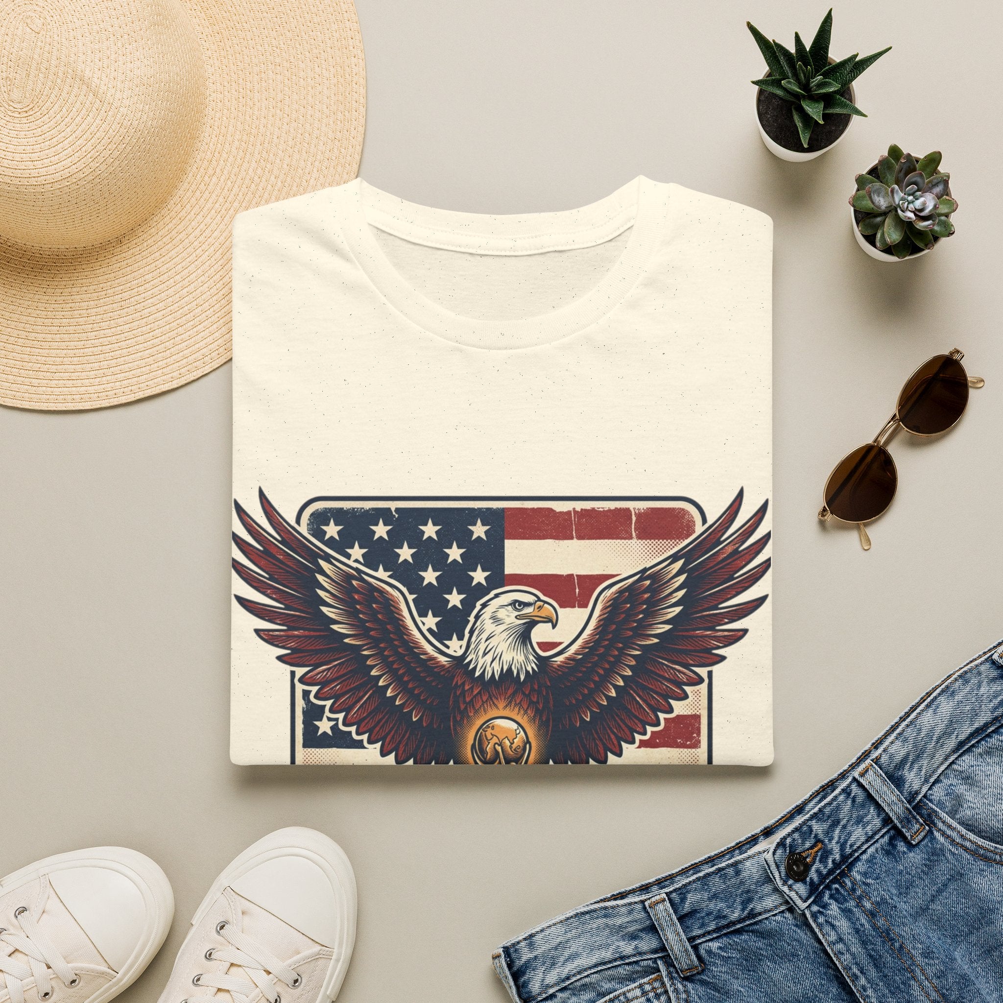 Eagle & American Flag Soccer T‑Shirt — Patriotic Soccer Fan Tee