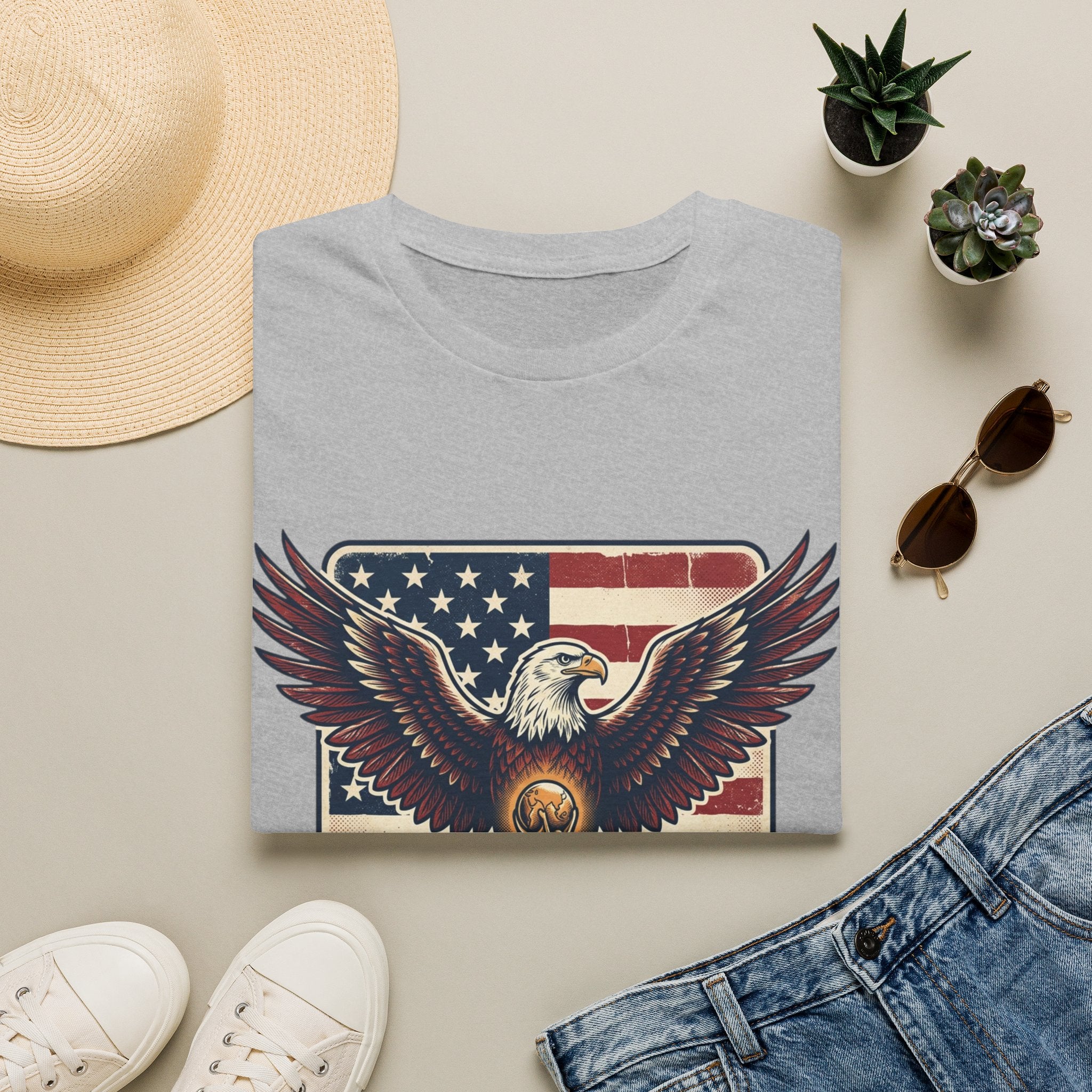 Eagle & American Flag Soccer T‑Shirt — Patriotic Soccer Fan Tee