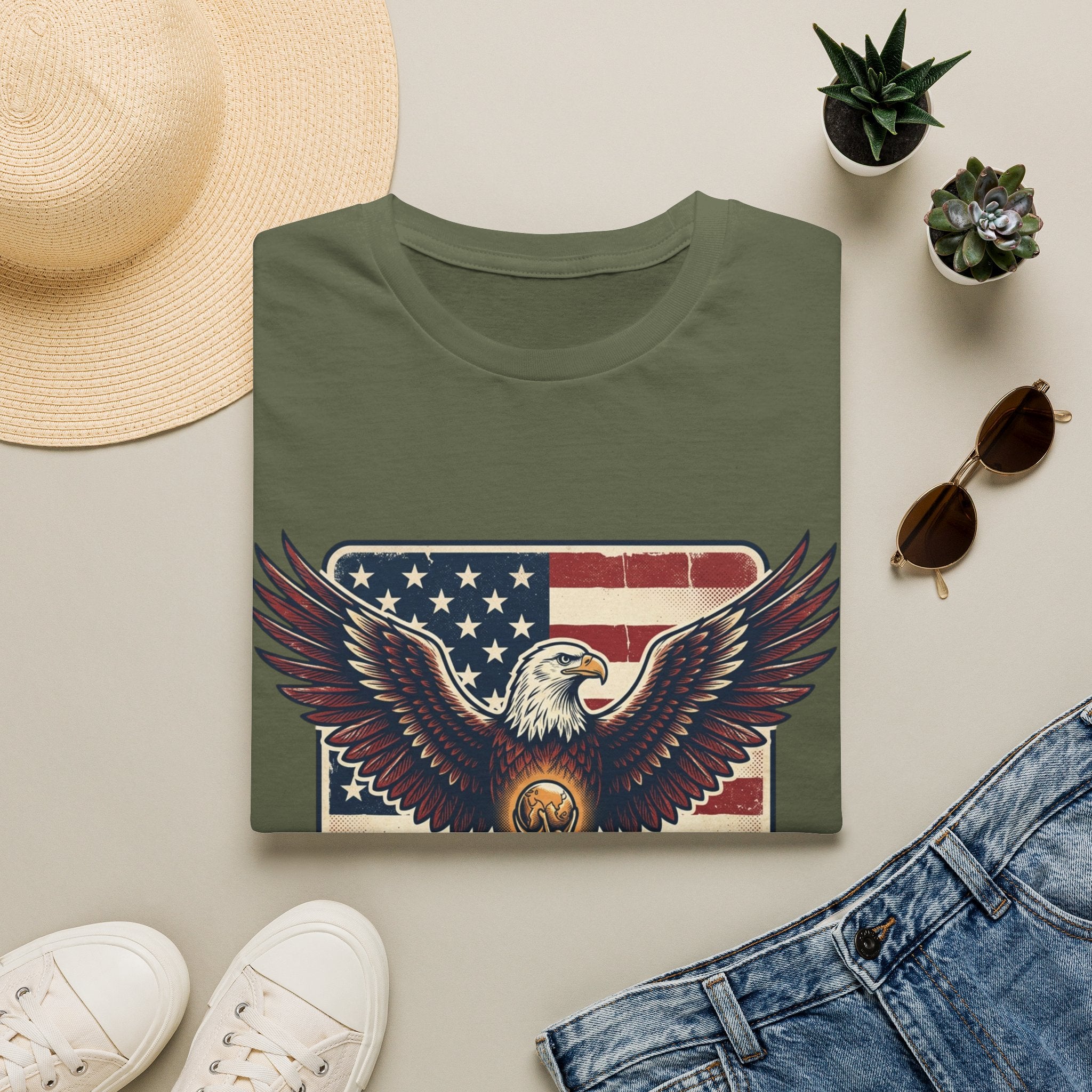 Eagle & American Flag Soccer T‑Shirt — Patriotic Soccer Fan Tee
