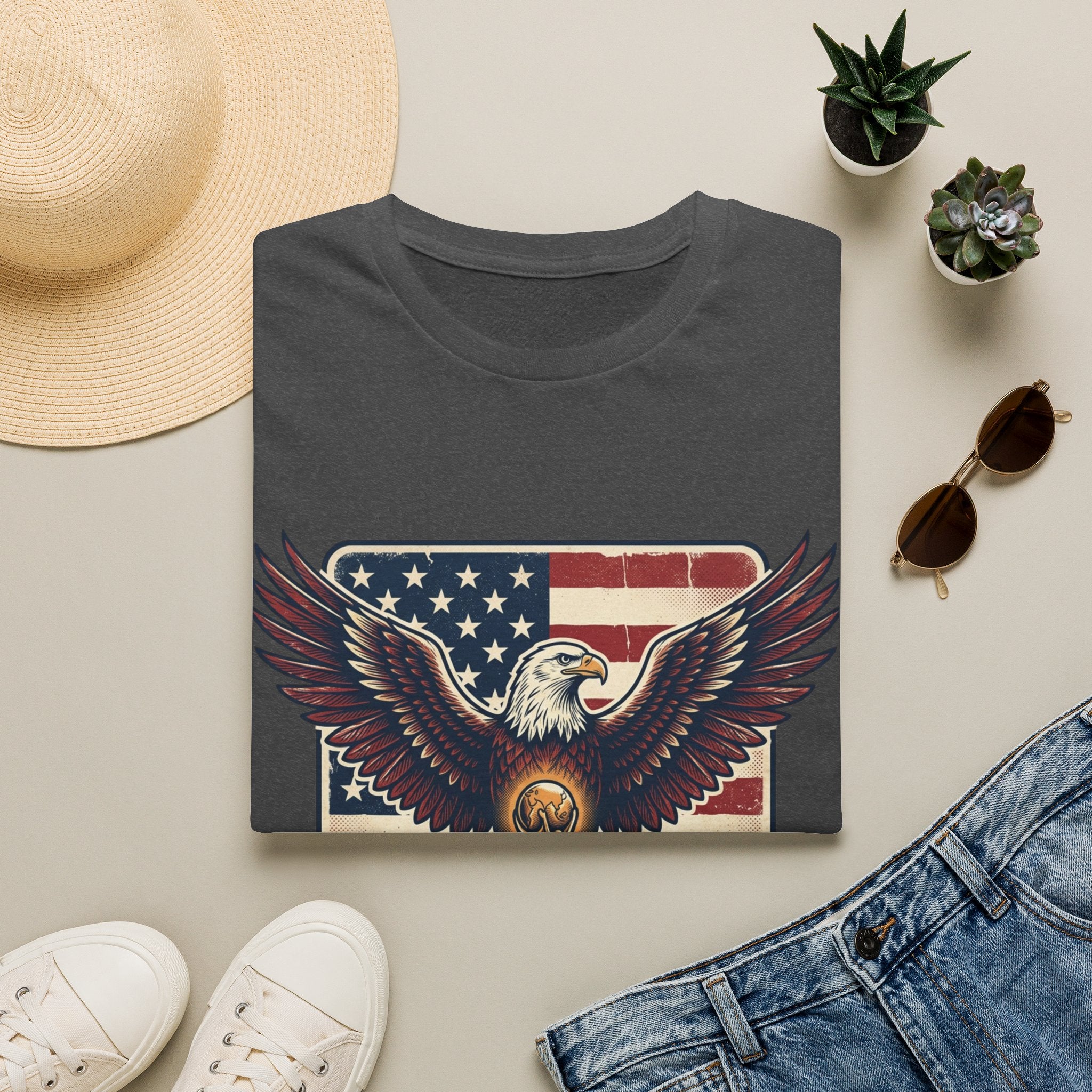 Eagle & American Flag Soccer T‑Shirt — Patriotic Soccer Fan Tee