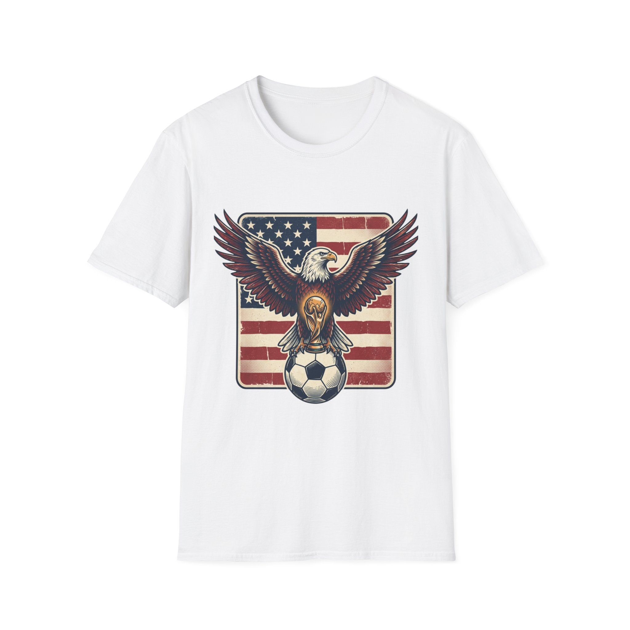 Eagle & American Flag Soccer T‑Shirt — Patriotic Soccer Fan Tee