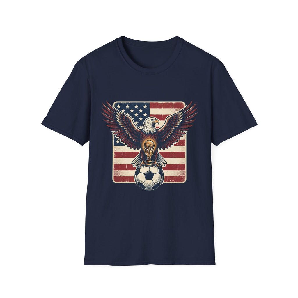 Eagle & American Flag Soccer T‑Shirt — Patriotic Soccer Fan Tee