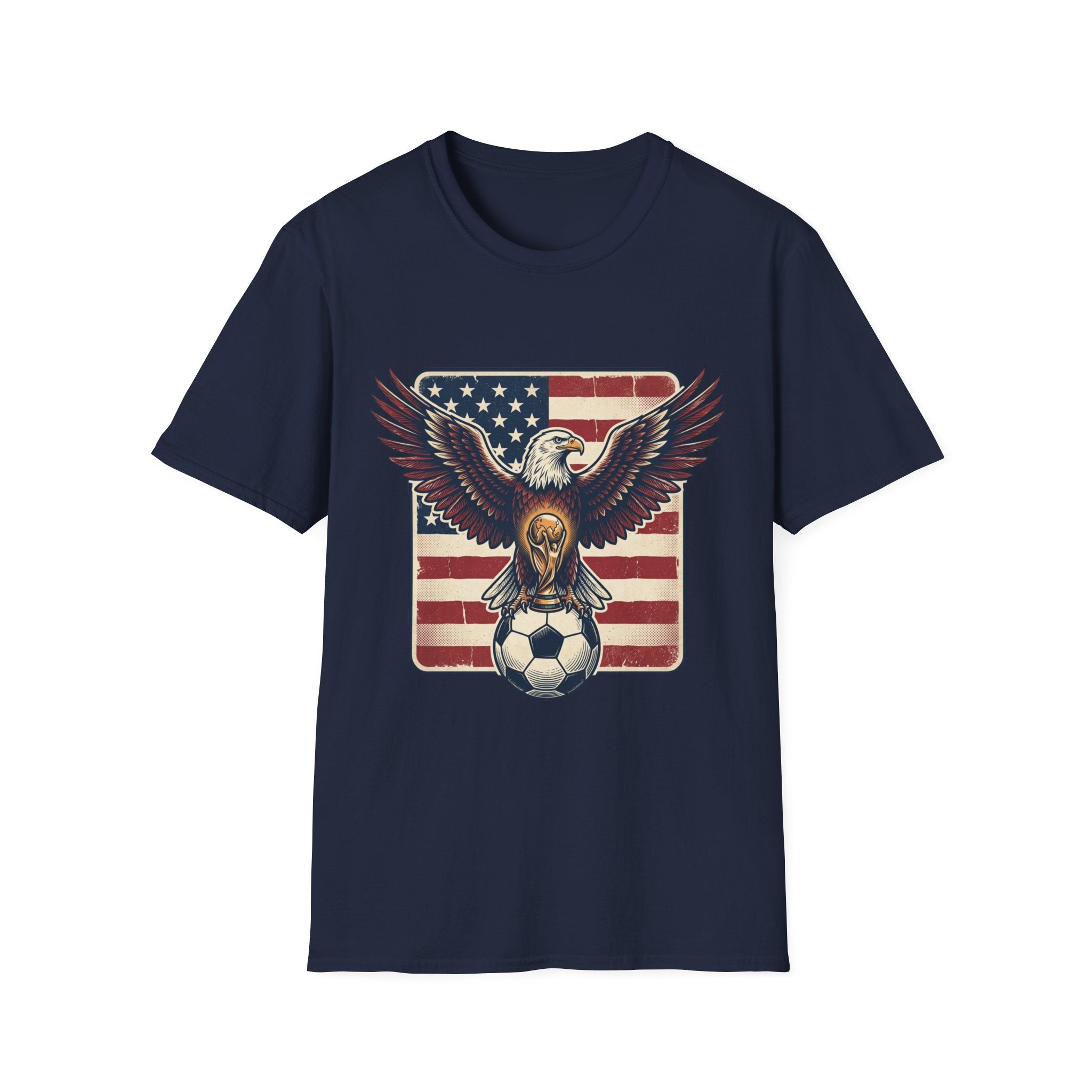 Eagle & American Flag Soccer T‑Shirt — Patriotic Soccer Fan Tee