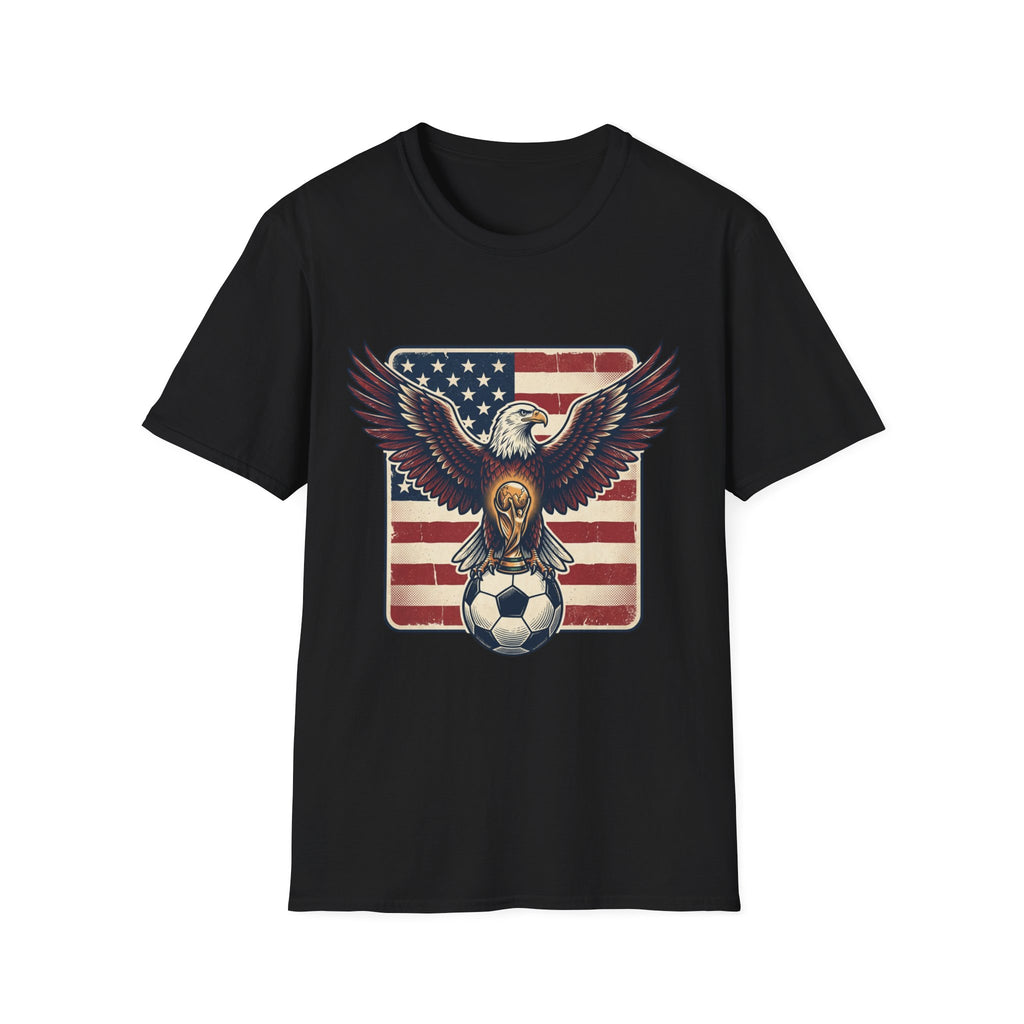 Eagle & American Flag Soccer T‑Shirt — Patriotic Soccer Fan Tee
