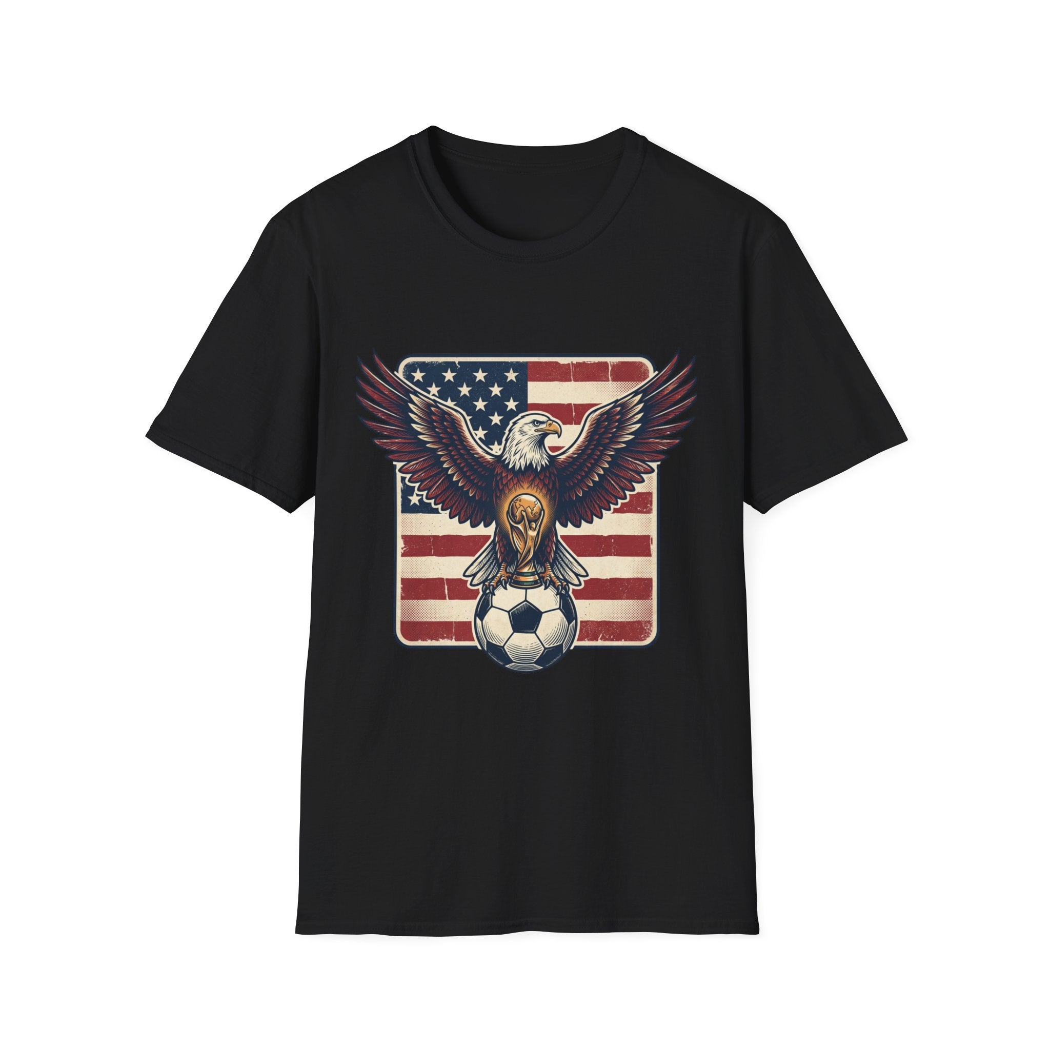 Eagle & American Flag Soccer T‑Shirt — Patriotic Soccer Fan Tee