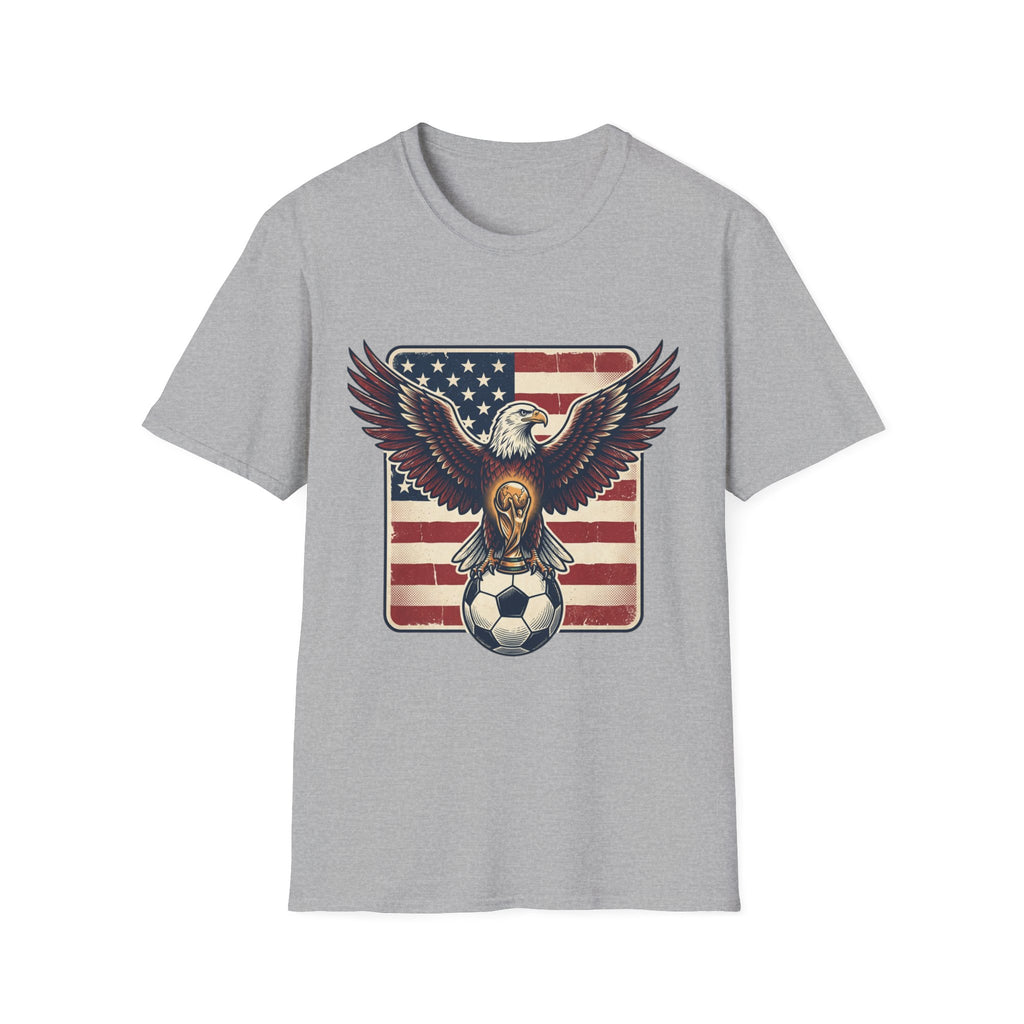 Eagle & American Flag Soccer T‑Shirt — Patriotic Soccer Fan Tee