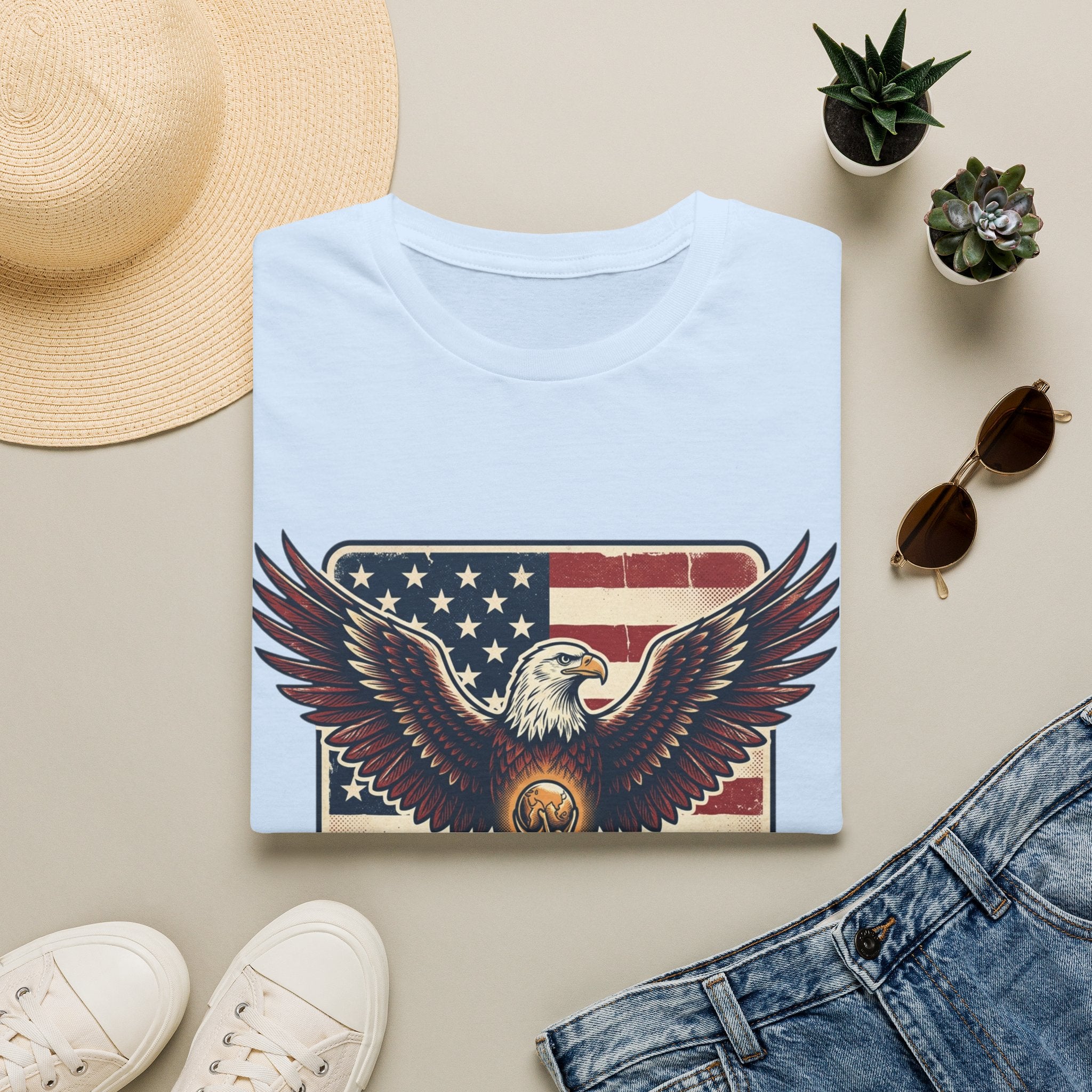 Eagle & American Flag Soccer T‑Shirt — Patriotic Soccer Fan Tee