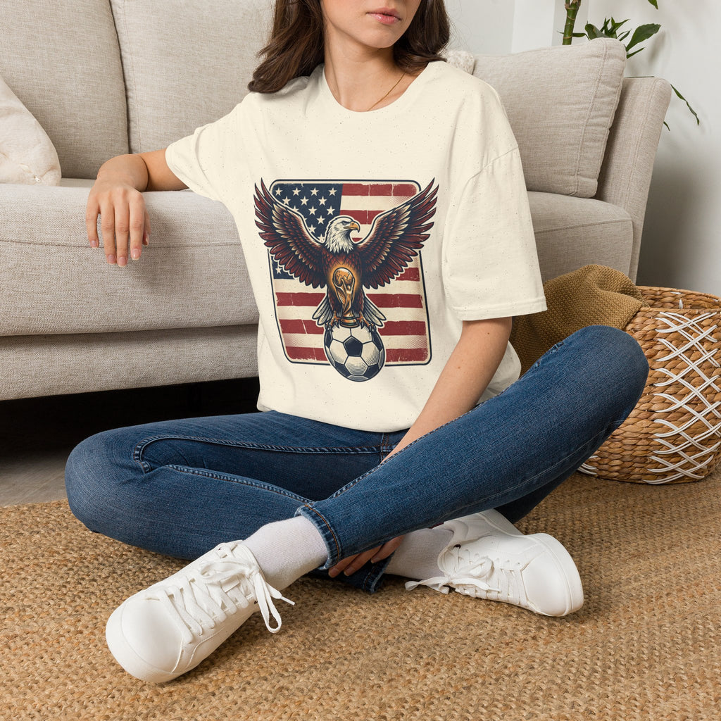 Eagle & American Flag Soccer T‑Shirt — Patriotic Soccer Fan Tee