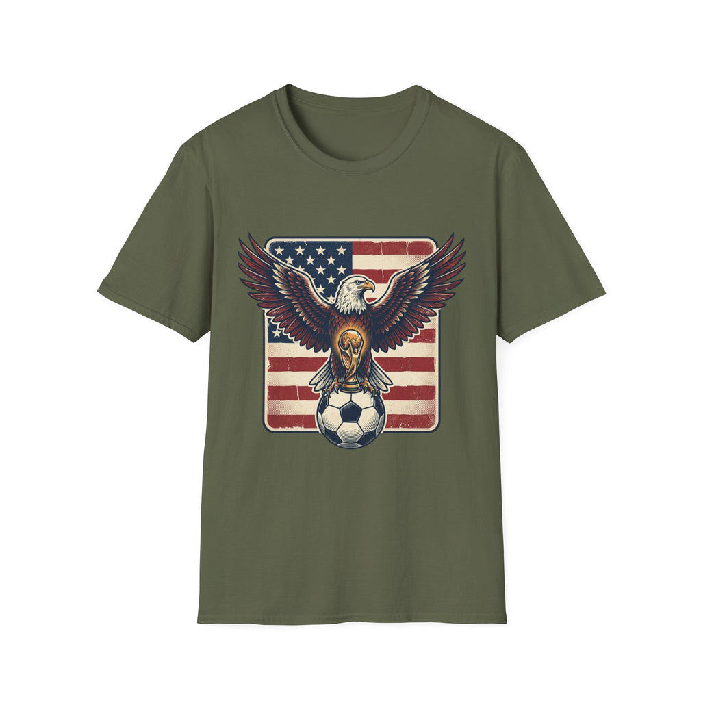 Eagle & American Flag Soccer T‑Shirt — Patriotic Soccer Fan Tee