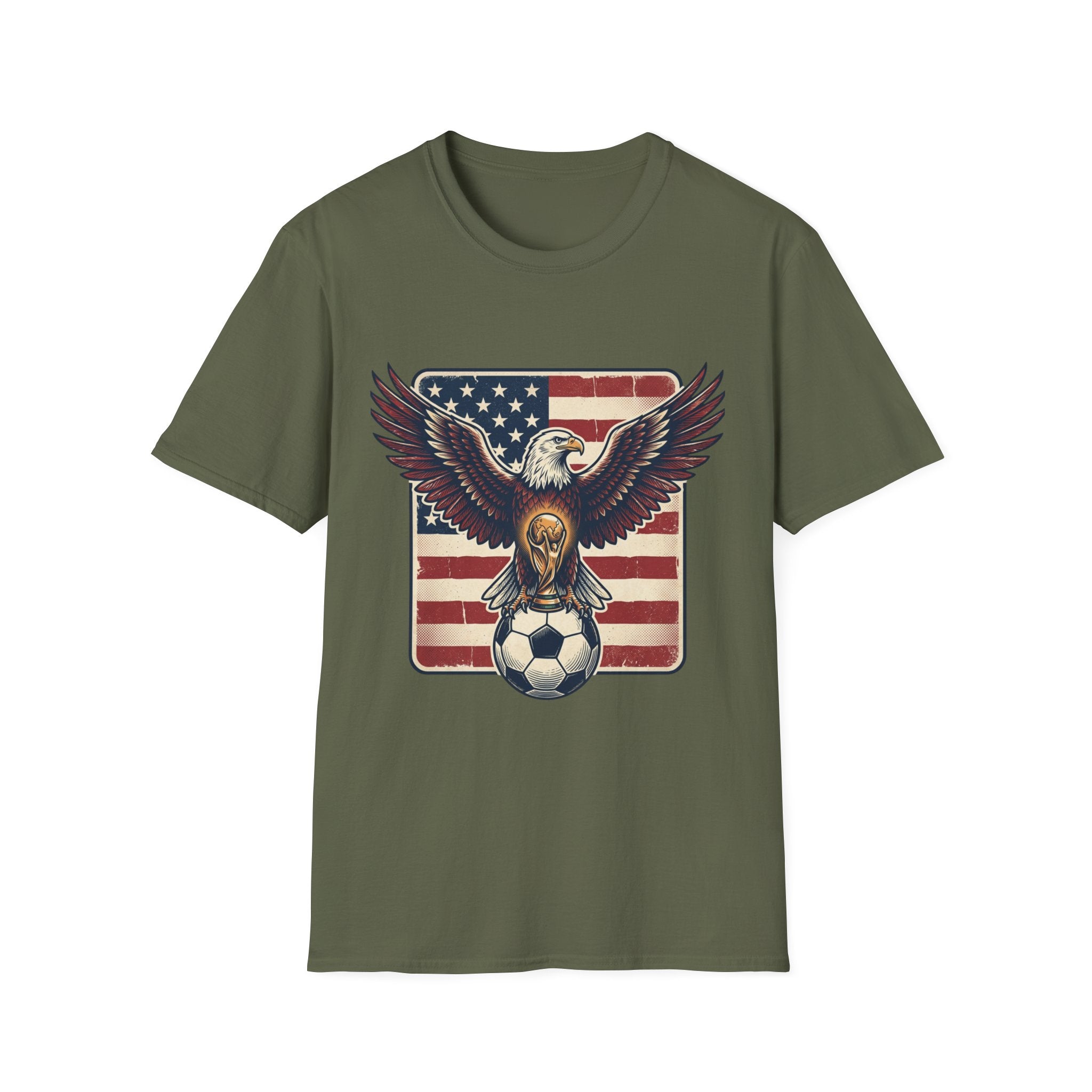 Eagle & American Flag Soccer T‑Shirt — Patriotic Soccer Fan Tee