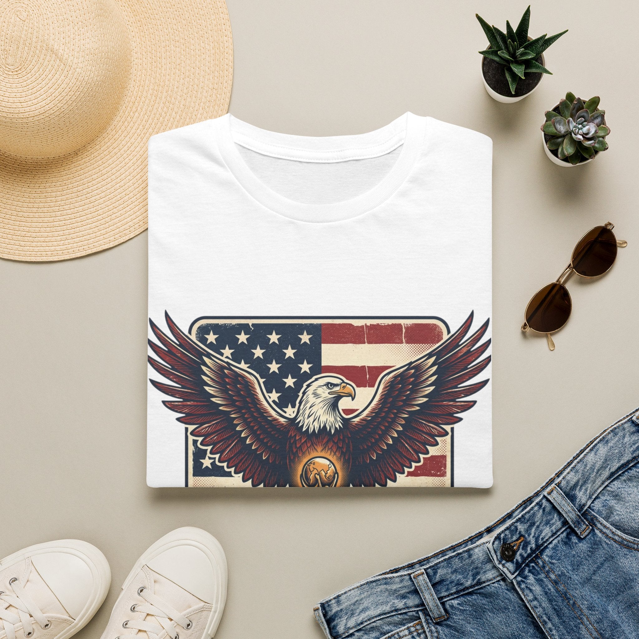 Eagle & American Flag Soccer T‑Shirt — Patriotic Soccer Fan Tee