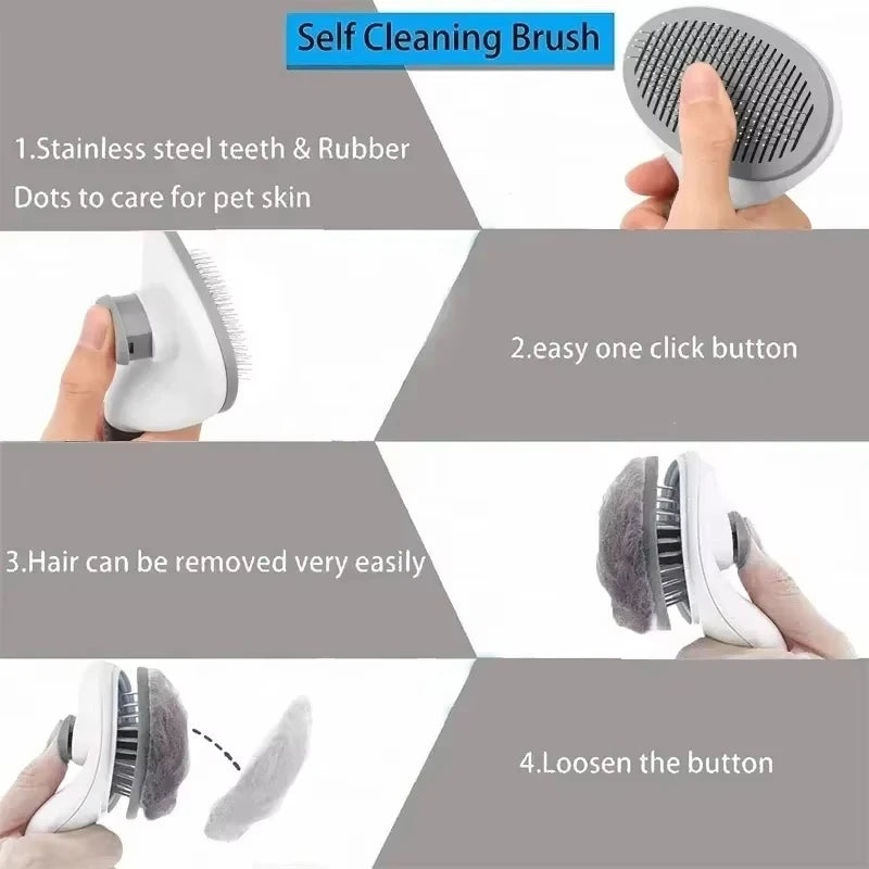 PawVibe One-Click Self Cleaning Pet Brush