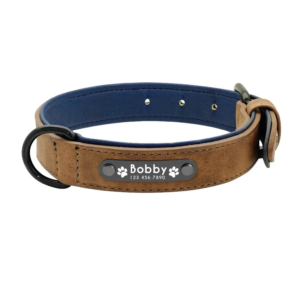 PawVibe Personalized Engraved Leather Dog Collar"