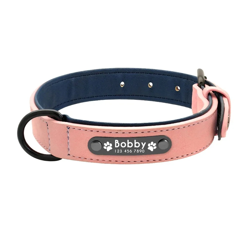 PawVibe Personalized Engraved Leather Dog Collar"