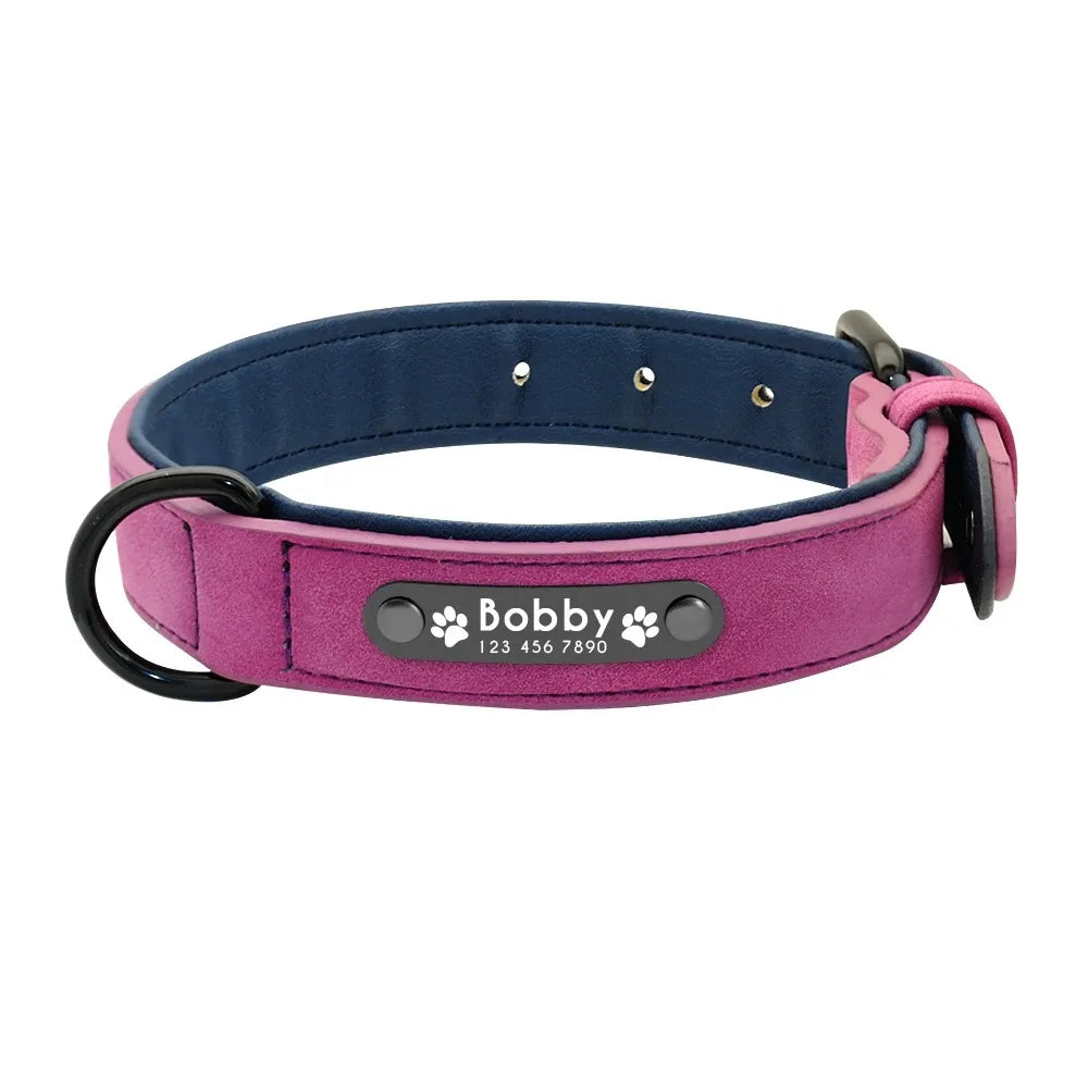 PawVibe Personalized Engraved Leather Dog Collar"