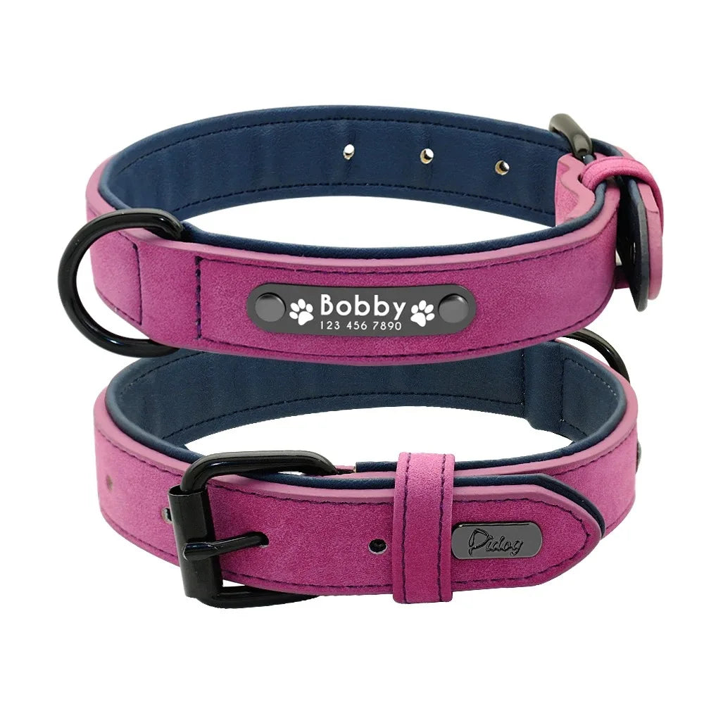 PawVibe Personalized Engraved Leather Dog Collar"