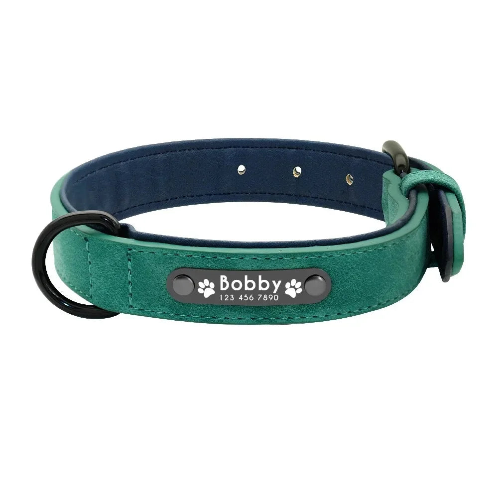 PawVibe Personalized Engraved Leather Dog Collar"