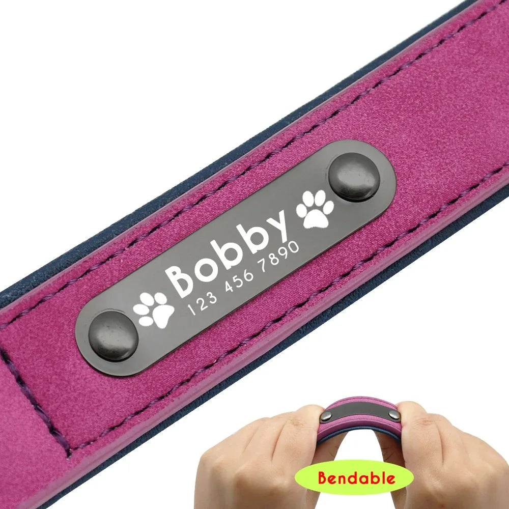 PawVibe Personalized Engraved Leather Dog Collar"