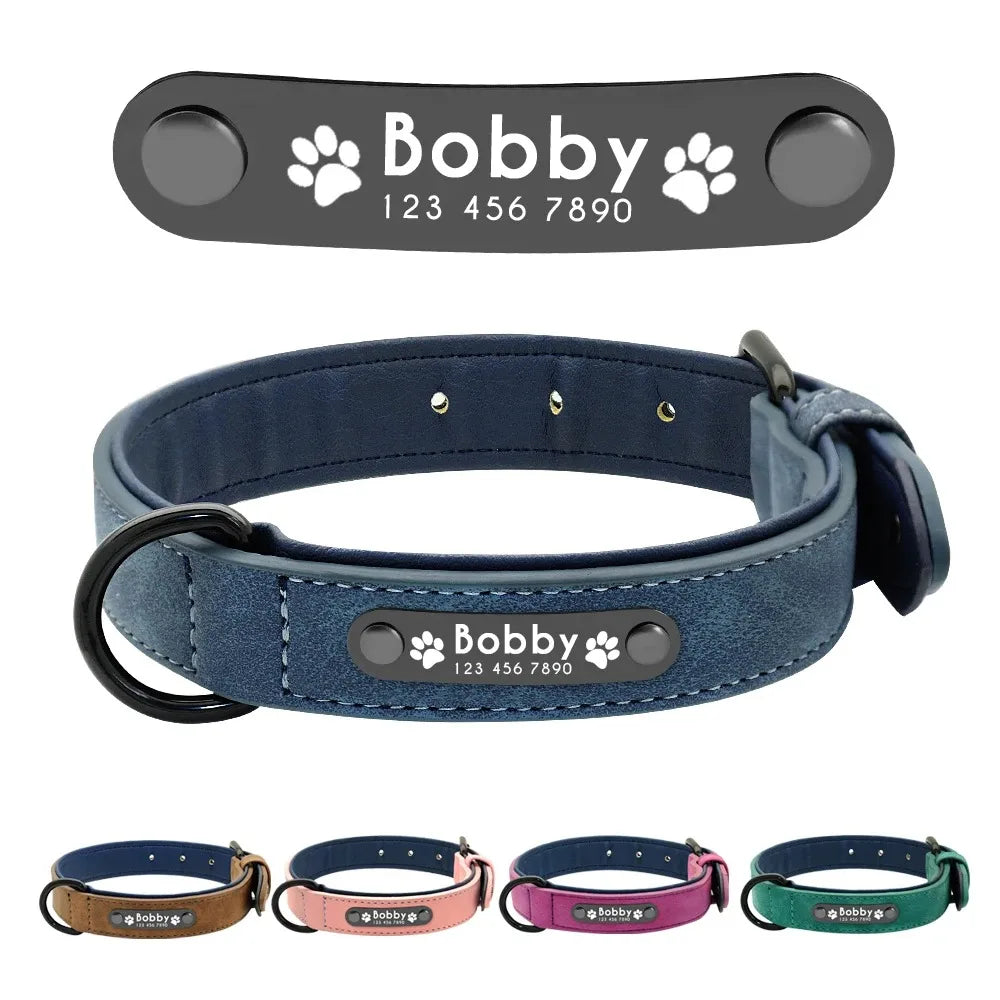 PawVibe Personalized Engraved Leather Dog Collar"