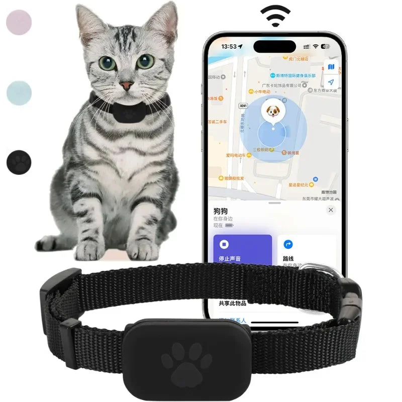 Pawvibeo™ Smart GPS Tracker Collar - Real-Time Anti-Lost Locator for Cats & Dogs