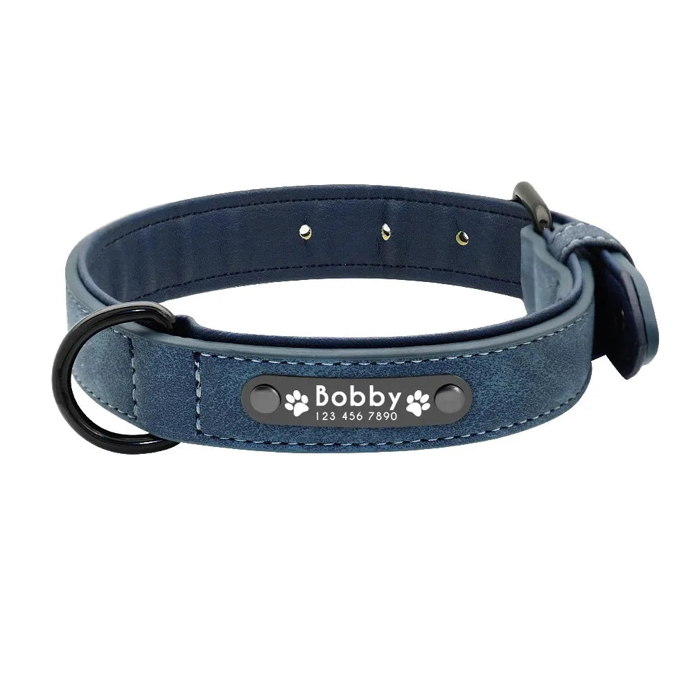 PawVibe Personalized Engraved Leather Dog Collar"
