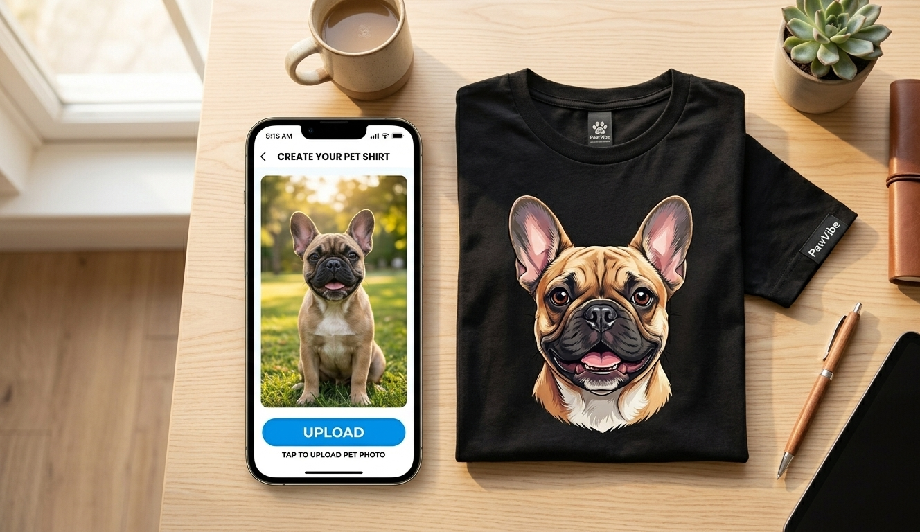 PawVibe Custom Pet Photo Premium T-Shirt - Personalized Keepsake