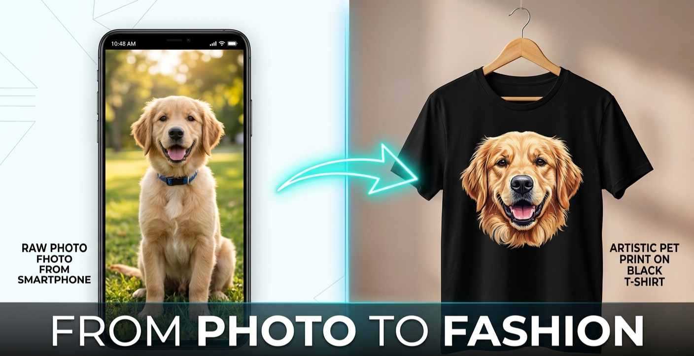 PawVibe Custom Pet Photo Premium T-Shirt - Personalized Keepsake