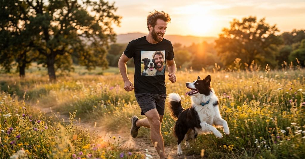 PawVibe Custom Pet Photo Premium T-Shirt - Personalized Keepsake