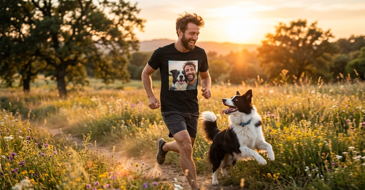 PawVibe Custom Pet Photo Premium T-Shirt - Personalized Keepsake
